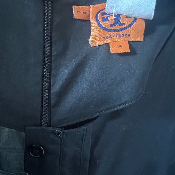 EUC Tory Burch Studded Black Eyelet Midi Dress - Picture 2 of 4